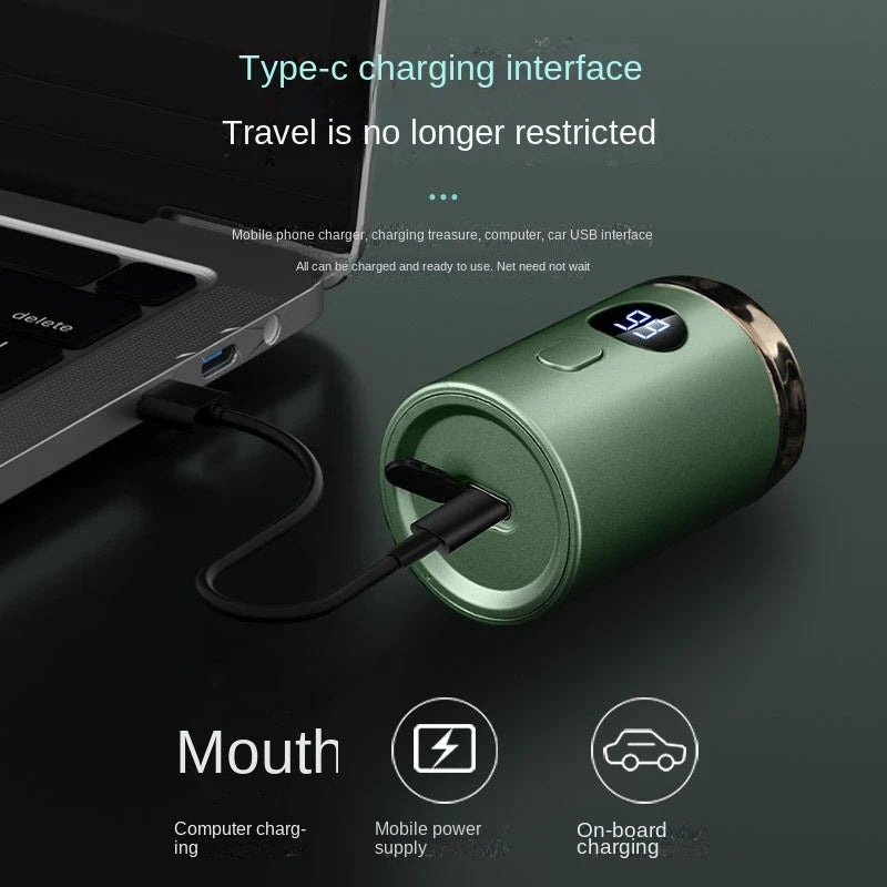 Small Steel Gun Shaver Type-C Rechargeable Digital Display Electric Men'S Razor Smart Portable Mini Travel Use